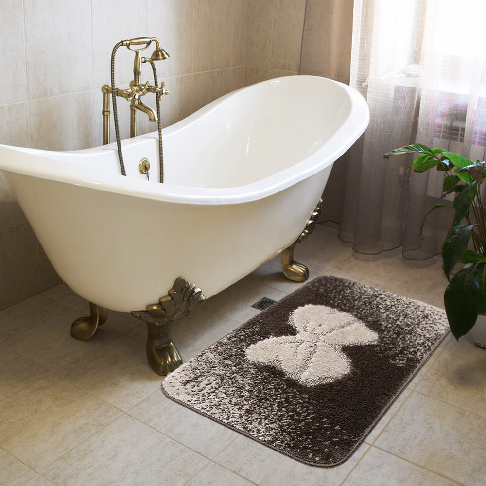 Tappetino Antiscivolo Per Vasca Da Bagno Con Motivo Corna Di Alce, Rettangolare 39,9 X 70,9 Cm, Con 112 Ventose E 98 Fori Di Drenaggio, In PVC Morbido, Per Adulti E Bambini