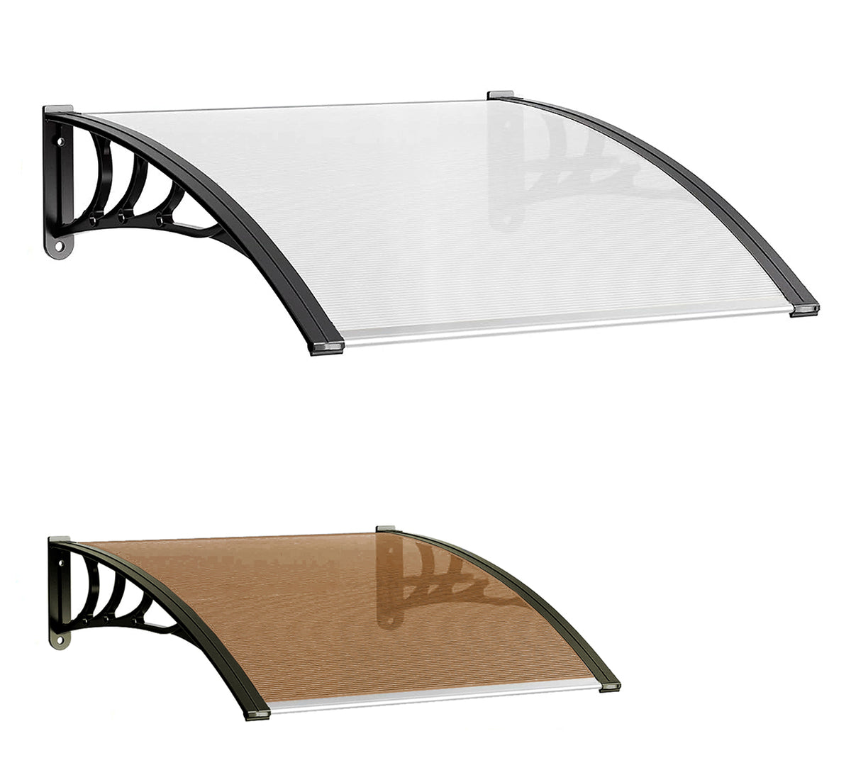 Pensilina Esterna Fumé 120x100 Cm - Policarbonato Alveolare 5.5 Mm, Struttura ABS - Foto 3