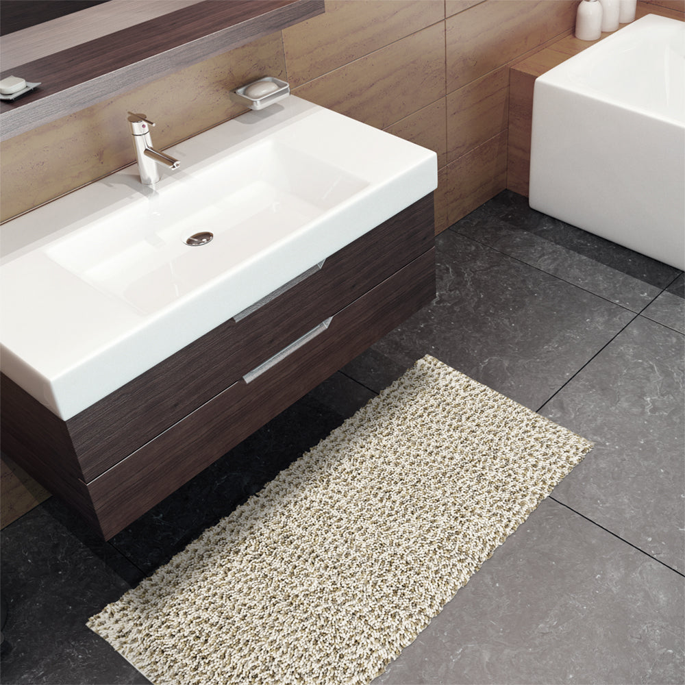 HOMESCAPES Set Di 2 Tappetini Da Bagno Reversibili In Cotone, Lampone, Tappeto 50x80 Cm + Pedana 50x55 Cm