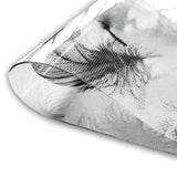 ROTOLO TOVAGLIA TRASPARENTE CRISTAL STAMPATO Piume