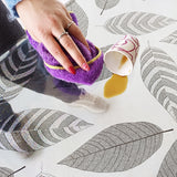 ROTOLO TOVAGLIA TRASPARENTE CRISTAL STAMPATO Foglie