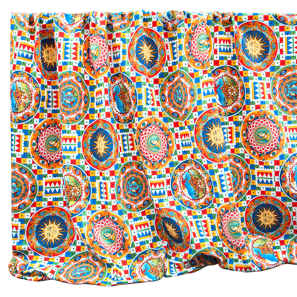 Telo Arredo Foulard Mezzero Maiolica Matrimoniale Z971 - Decorazione Casa Elegante - Foto 4