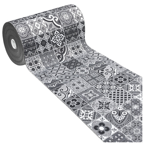 Tappeto Cucina Antiscivolo Cuori Lavabile Moderno Assorbente Bordeaux 57x270 Cm