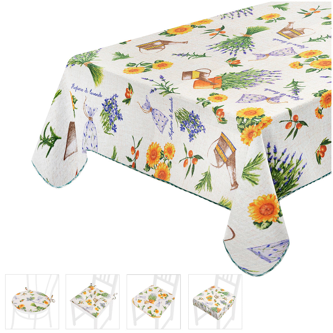 COORDINATO TOVAGLIA CUSCINO LAVANDA SHABBY CHIC