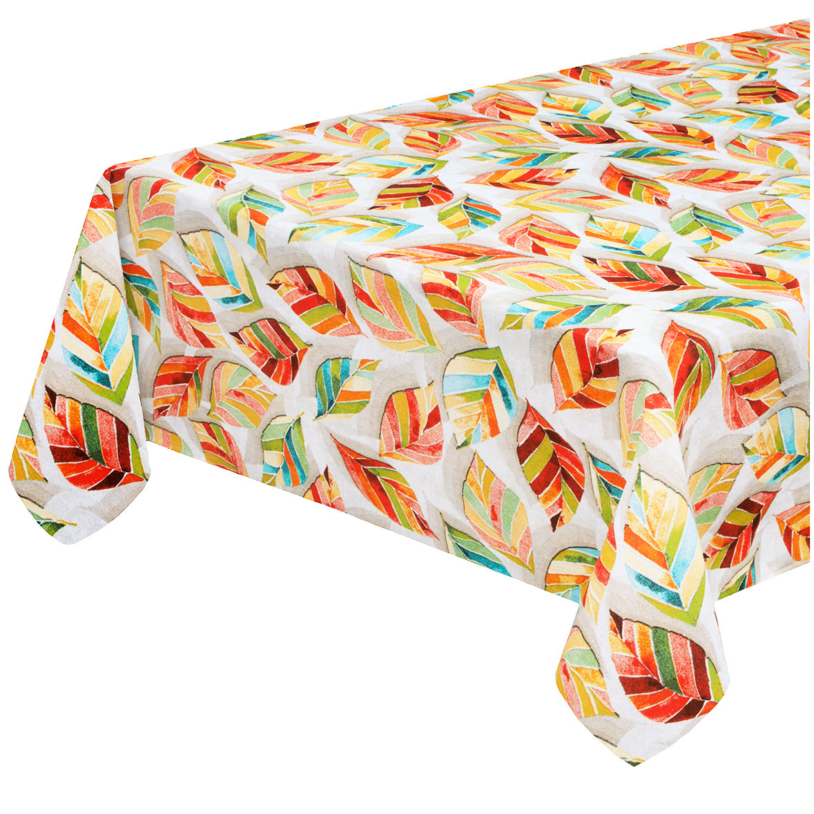 COORDINATO TOVAGLIA CUSCINO FOGLIE ARCOBALENO
