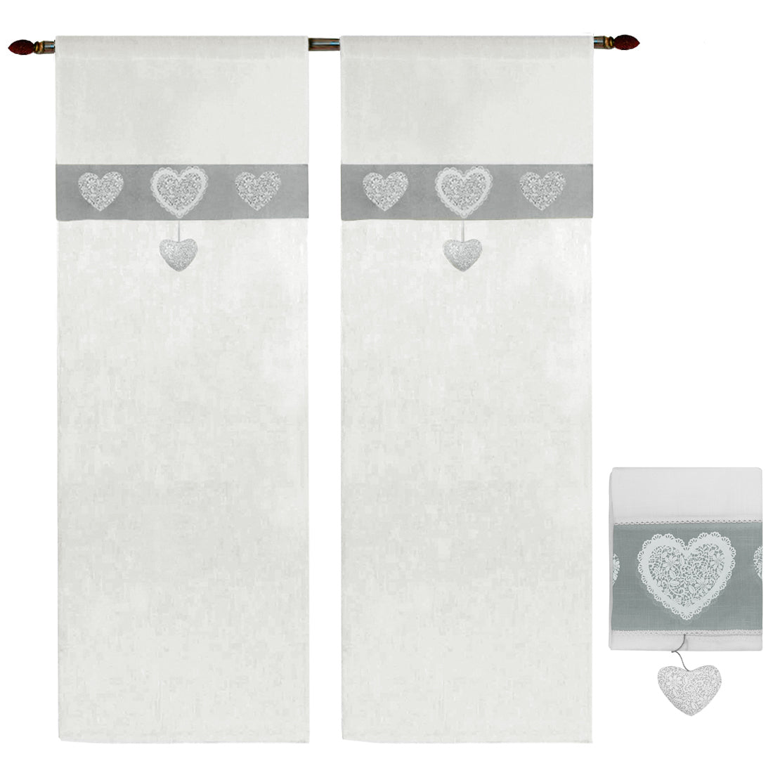COPPIA DI TENDE CUORE