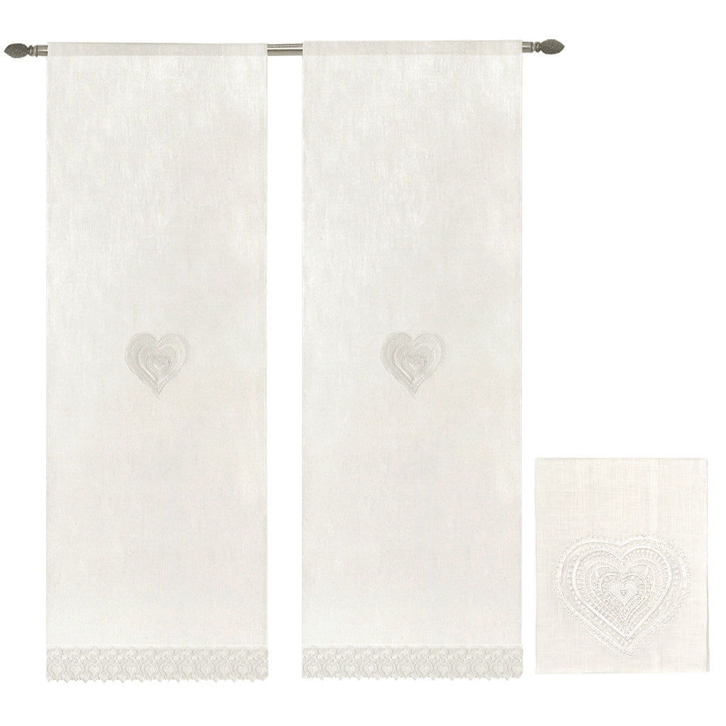 COPPIA DI TENDE CUORE PIZZO