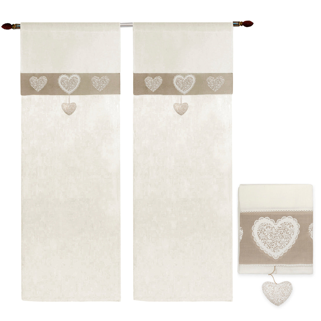 COPPIA DI TENDE CUORE